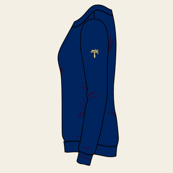 Sweatshirt Logo Baomier Classique Bleu Femme Cote 07