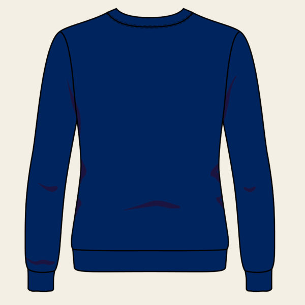 Sweatshirt Logo Baomier Classique Bleu Femme Dos 06
