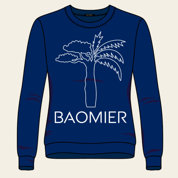Sweatshirt Logo Baomier Classique Bleu Femme Face 05