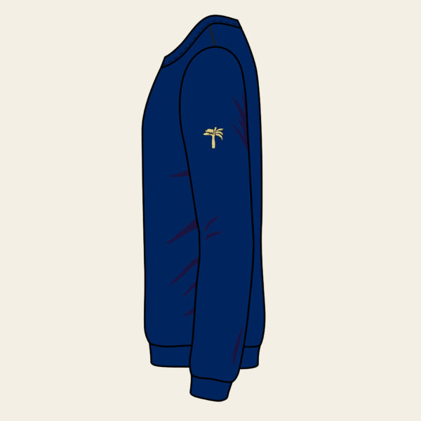 Sweatshirt Logo Baomier Classique Bleu Homme Cote 07