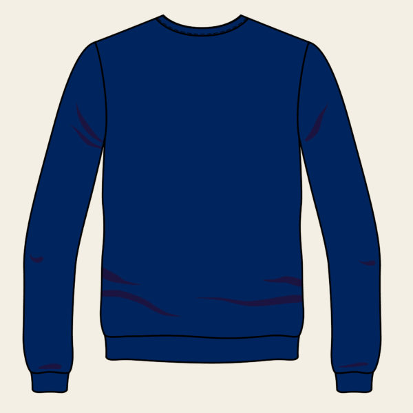 Sweatshirt Logo Baomier Classique Bleu Homme Dos 06
