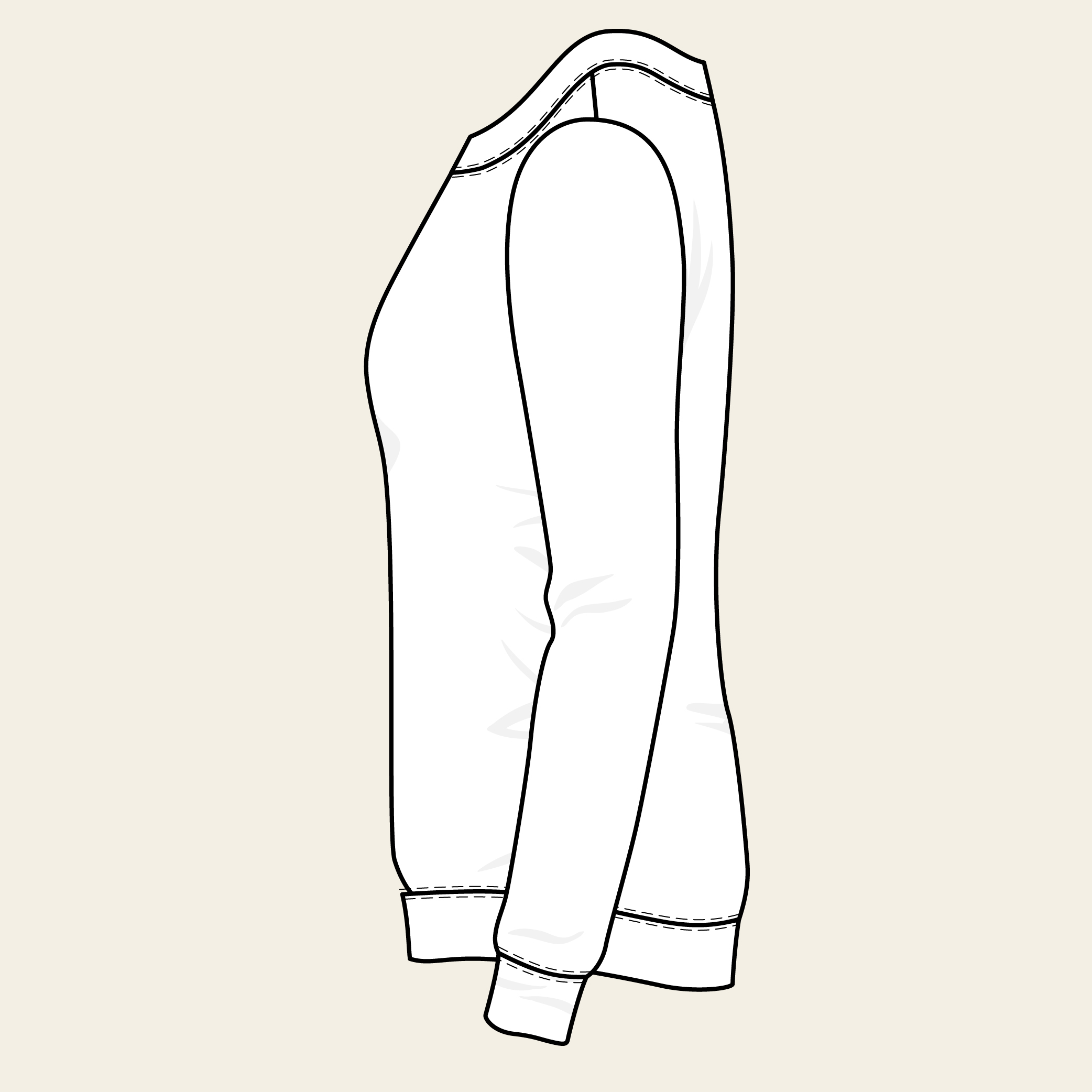 Sweatshirt Motif Baomier Blanc_Femme Côté-07 Sweatshirt Motif Baomier Blanc Femme Cote 07