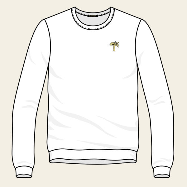 Sweatshirt Motif Baomier Blanc Homme Face 05