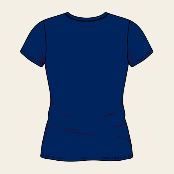 T shirt Logo Baomier Classique Bleu Femme Dos 03