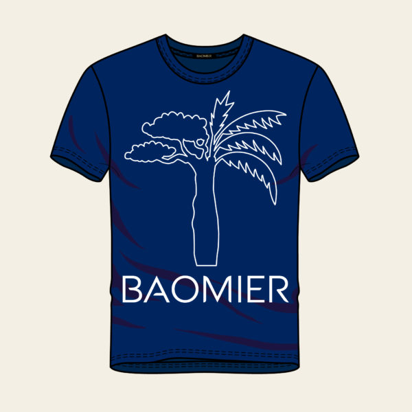 T shirt Logo Baomier Classique Bleu Homme Face 02