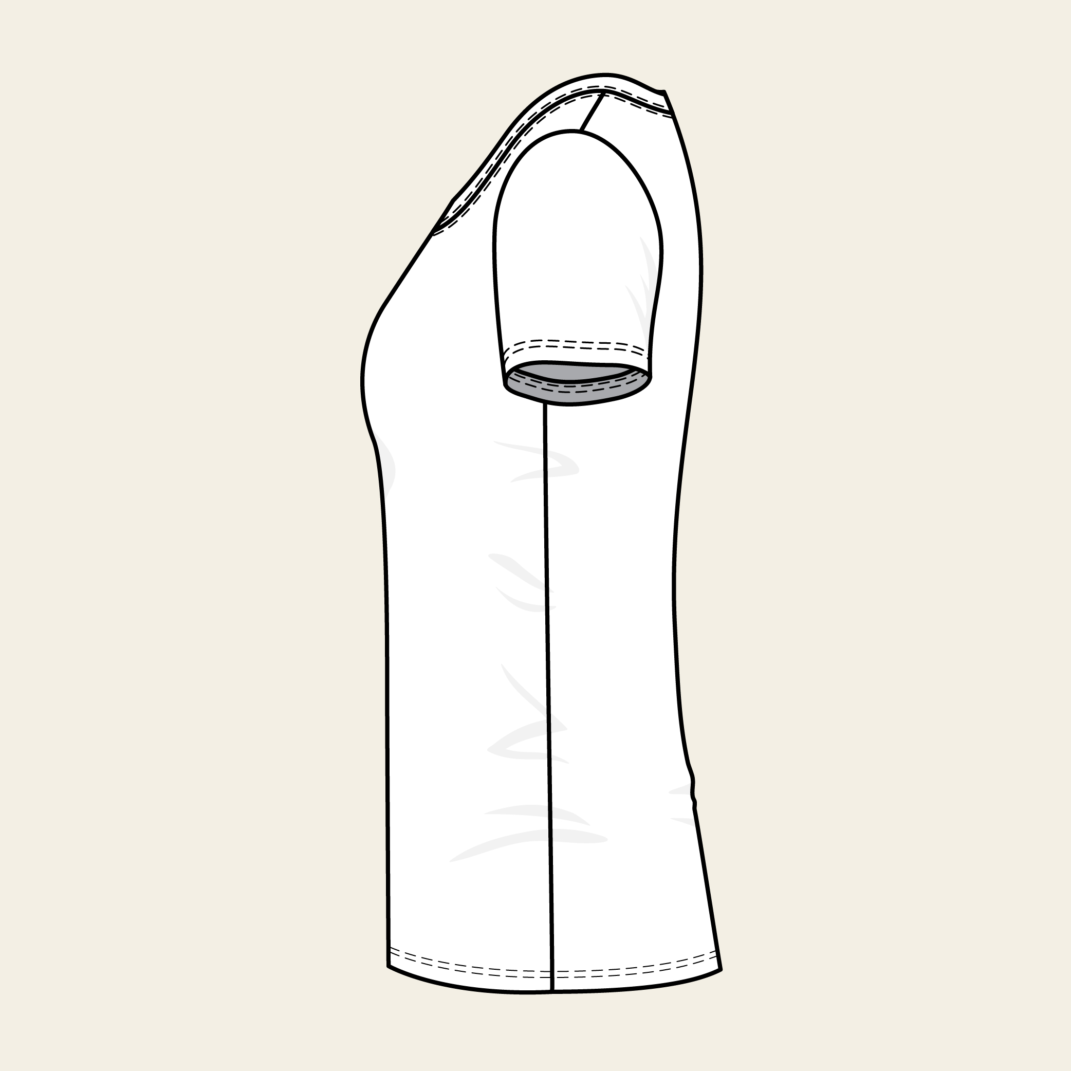 T-shirt Motif Baomier Blanc_Femme Côté-04 T shirt Motif Baomier Blanc Femme Cote 04