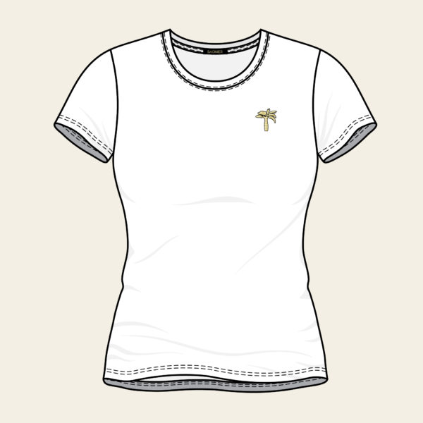 T shirt Motif Baomier Blanc Femme Face 02